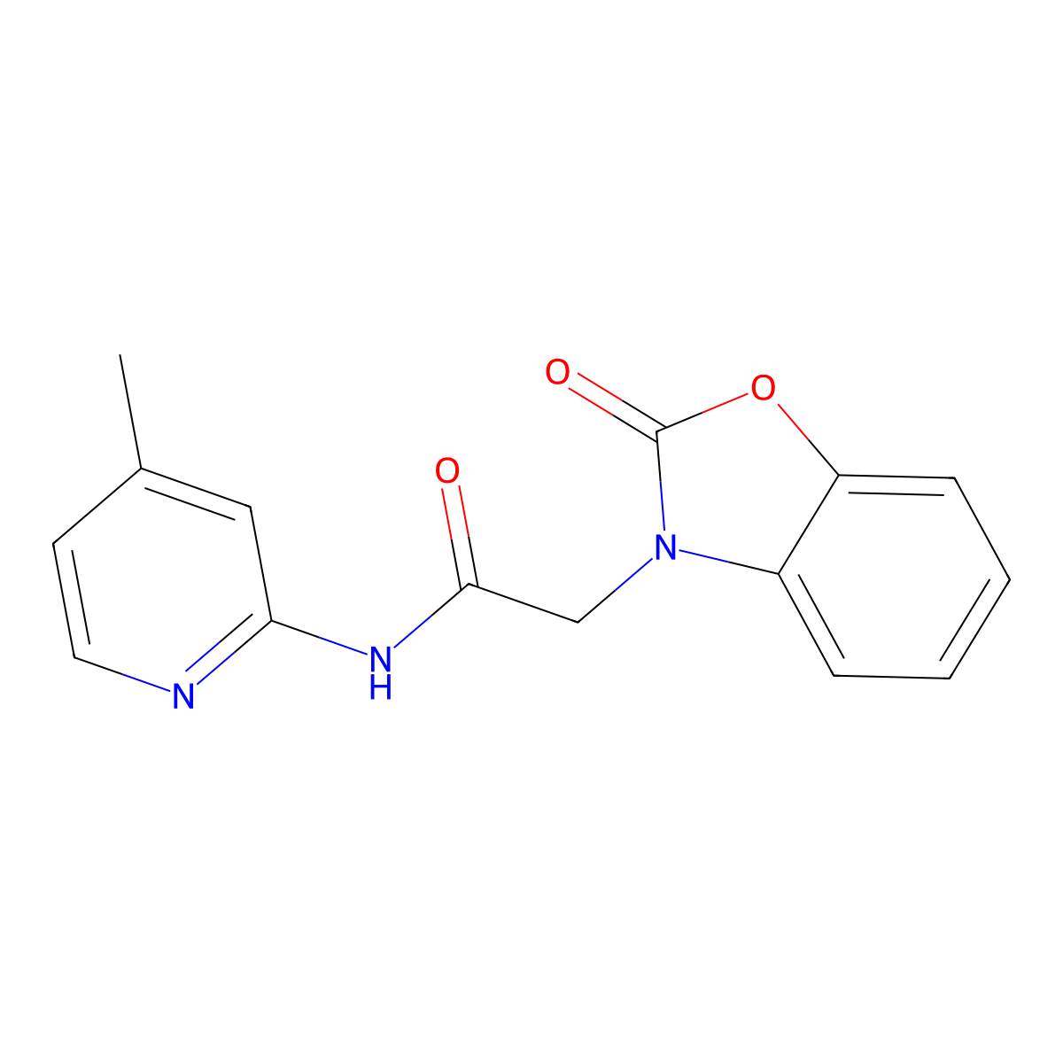 N-(4-methylpyridin-2-yl)-2-(2-oxo-2,3-dihydro-1,3-benzoxazol-3-yl)acetamide molecular structure, CAS 209170-04-7