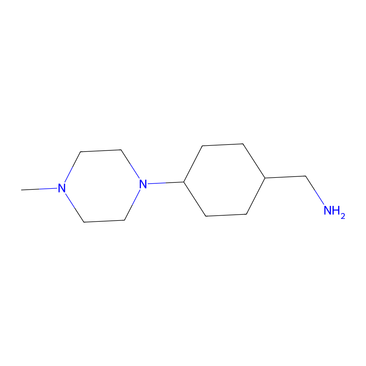 4-(4-Methyl-1-piperazinyl)cyclohexanemethanamine molecular structure, CAS 2091700-35-3