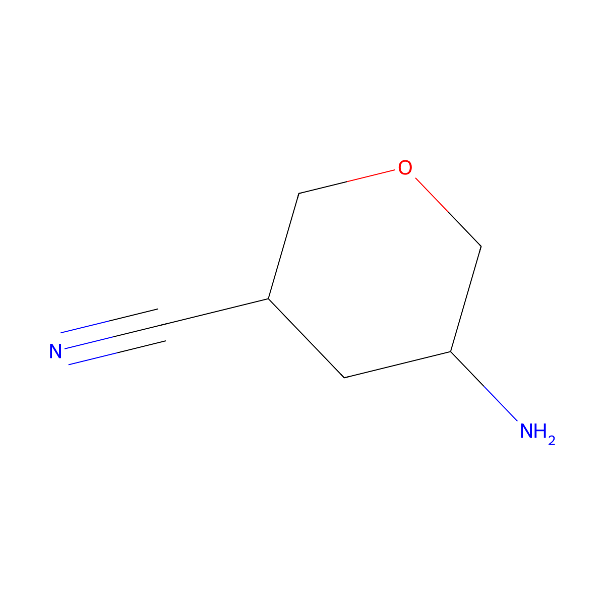 5-Aminotetrahydro-2H-pyran-3-carbonitrile molecular structure, CAS 2091702-11-1