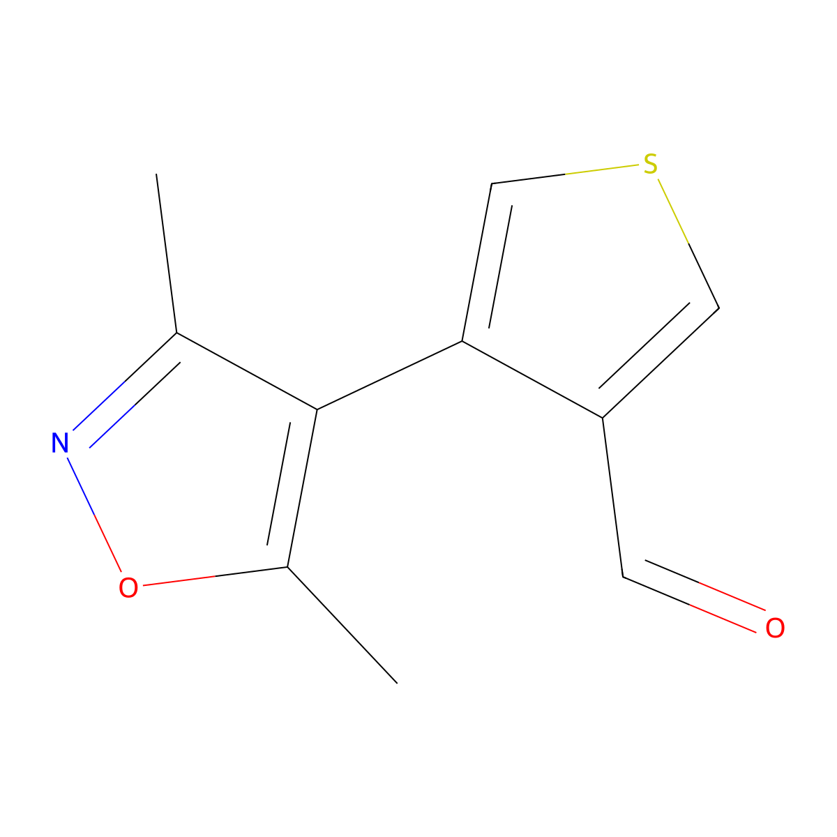 4-(Dimethyl-1,2-oxazol-4-yl)thiophene-3-carbaldehyde molecular structure, CAS 2091702-29-1