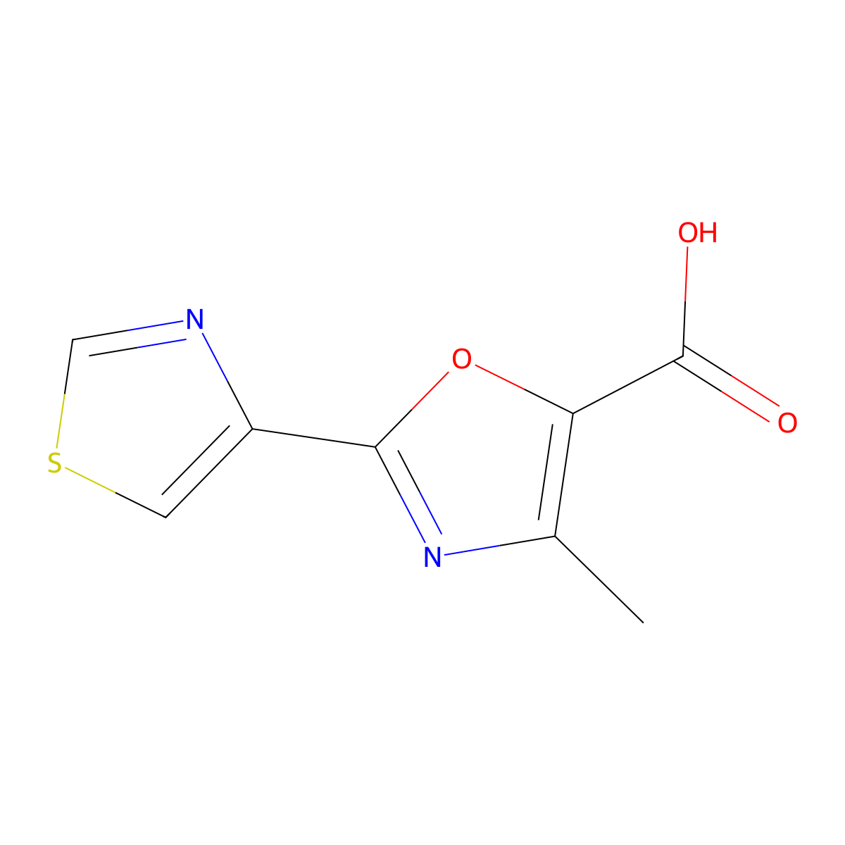 4-Methyl-2-(1,3-thiazol-4-yl)-1,3-oxazole-5-carboxylic acid molecular structure, CAS 2091704-84-4