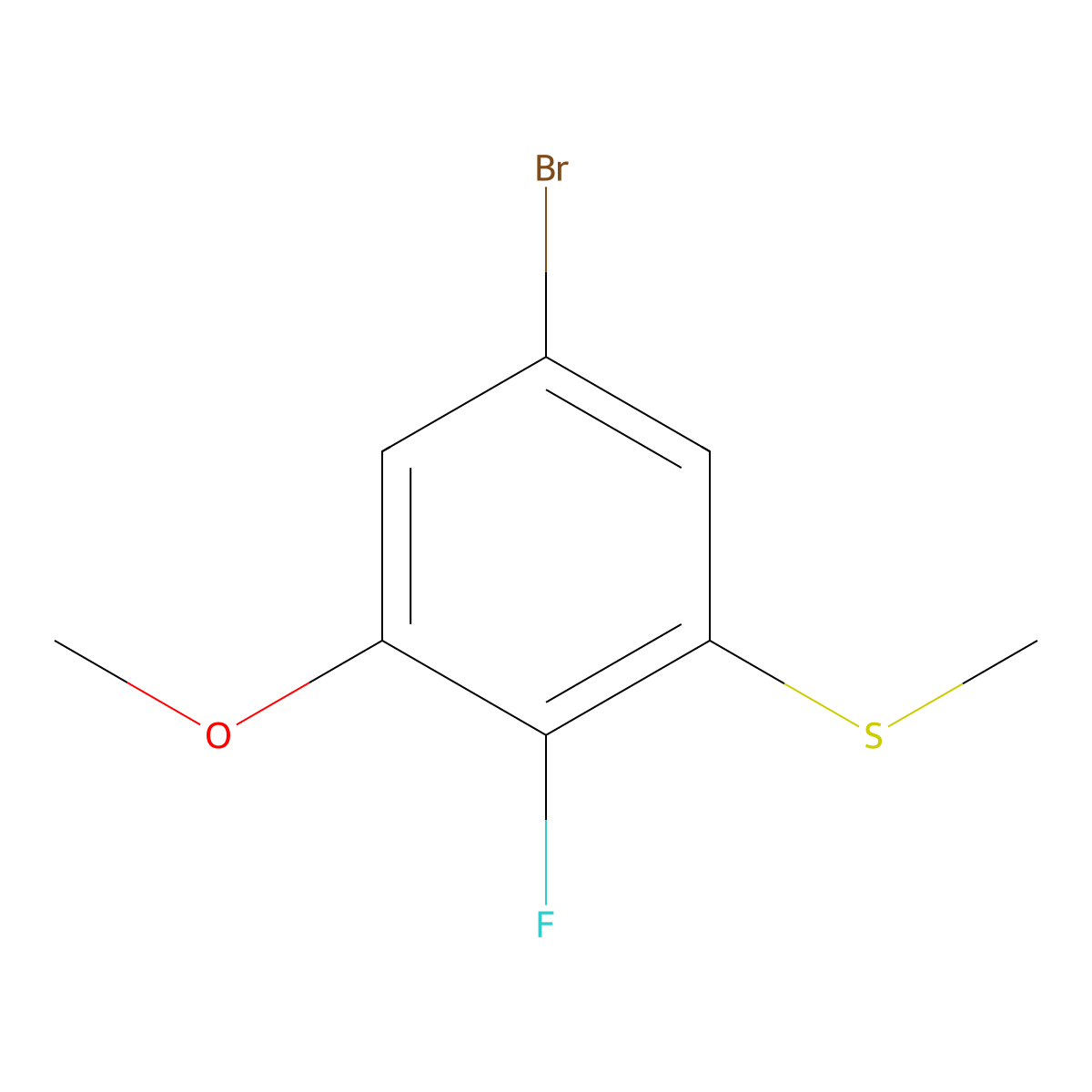 (5-Bromo-2-fluoro-3-methoxyphenyl)(methyl)sulfane molecular structure, CAS 2091705-75-6