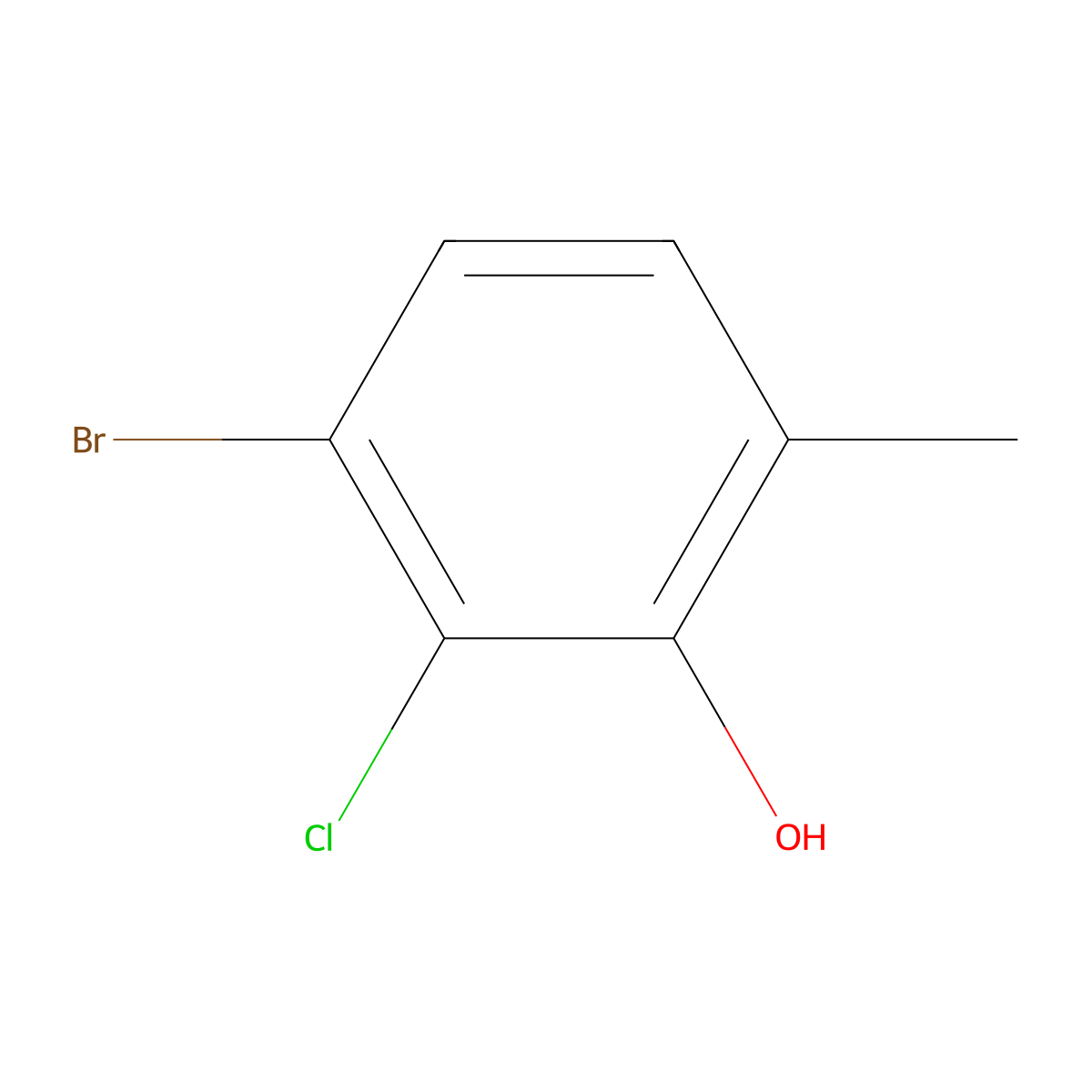 3-Bromo-2-chloro-6-methylphenol molecular structure, CAS 2091708-07-3