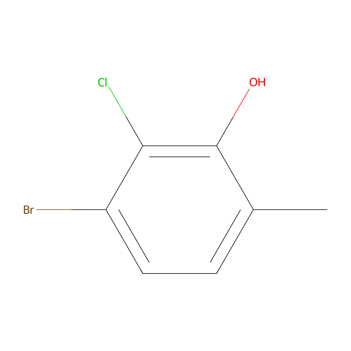 3-Bromo-2-chloro-6-methylphenol molecular structure, CAS 2091708-07-3