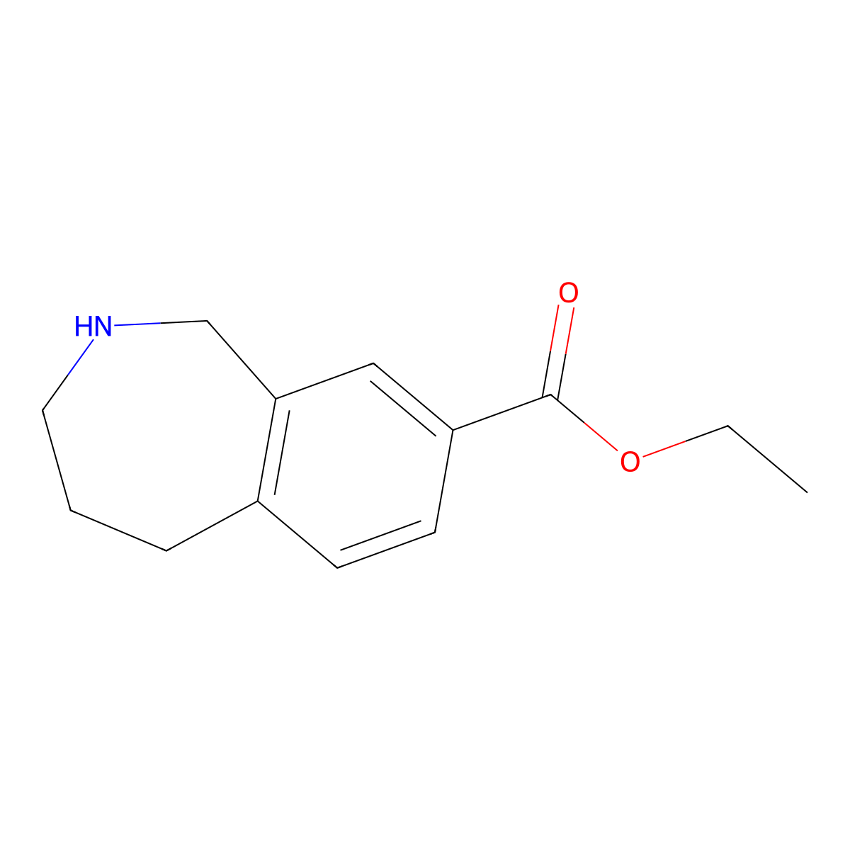 ethyl 2,3,4,5-tetrahydro-1H-2-benzazepine-8-carboxylate molecular structure, CAS 2091711-54-3