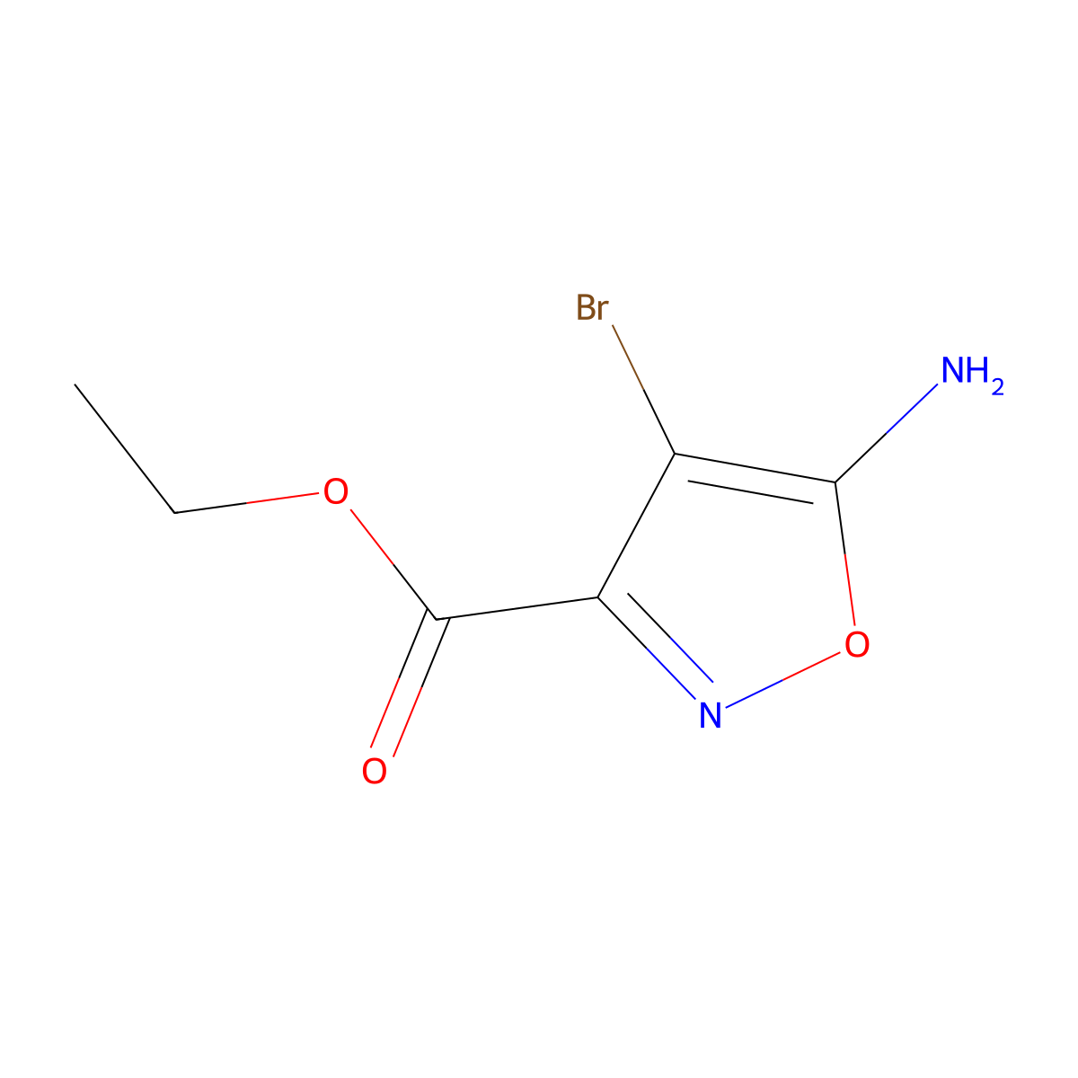 Ethyl 5-amino-4-bromo-1,2-oxazole-3-carboxylate molecular structure, CAS 2091711-92-9