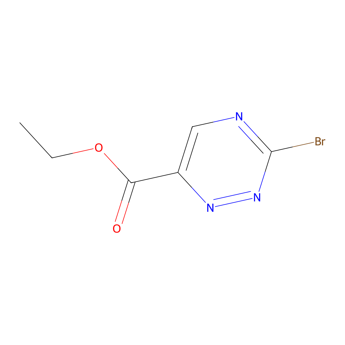Ethyl 3-bromo-1,2,4-triazine-6-carboxylate molecular structure, CAS 2091717-09-6