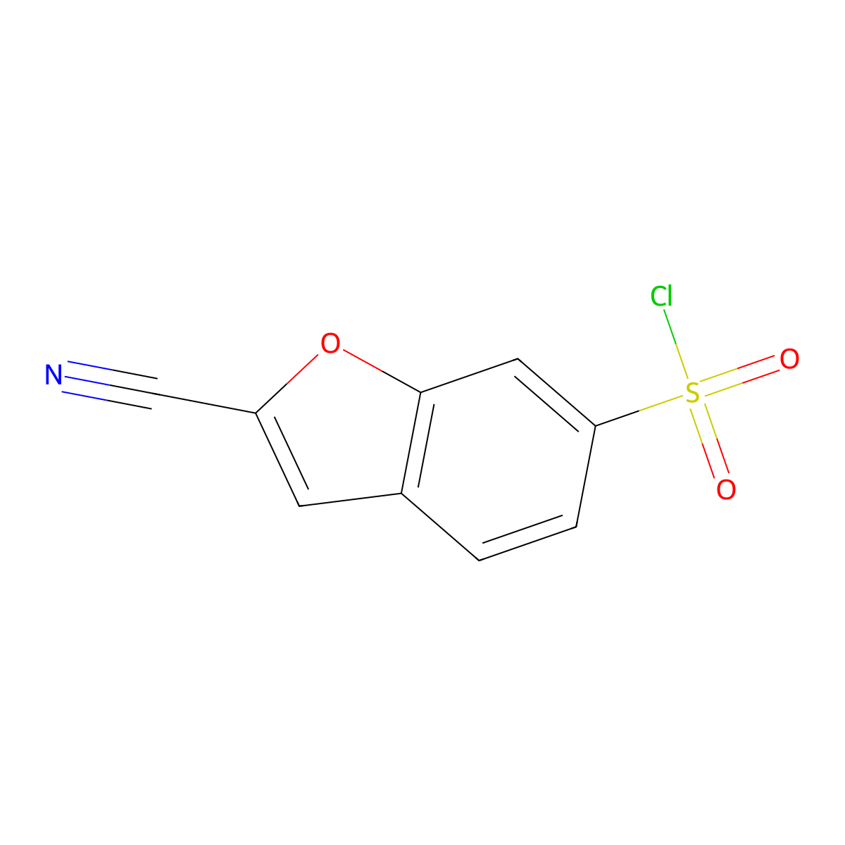 2-Cyano-1-benzofuran-6-sulfonyl chloride molecular structure, CAS 2091726-80-4