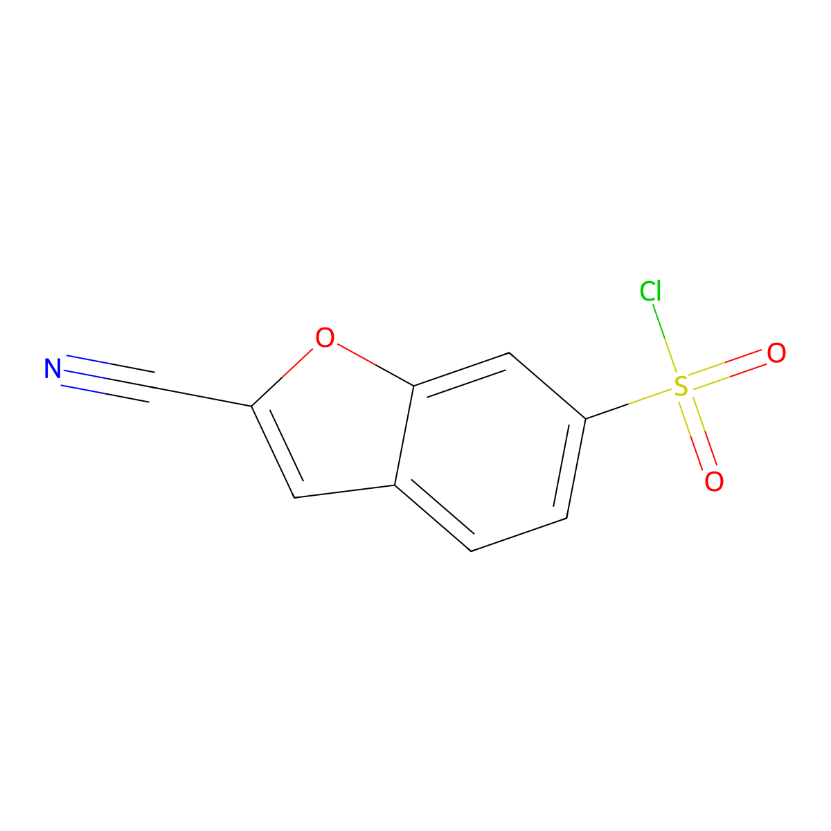 2-Cyano-1-benzofuran-6-sulfonyl chloride molecular structure, CAS 2091726-80-4