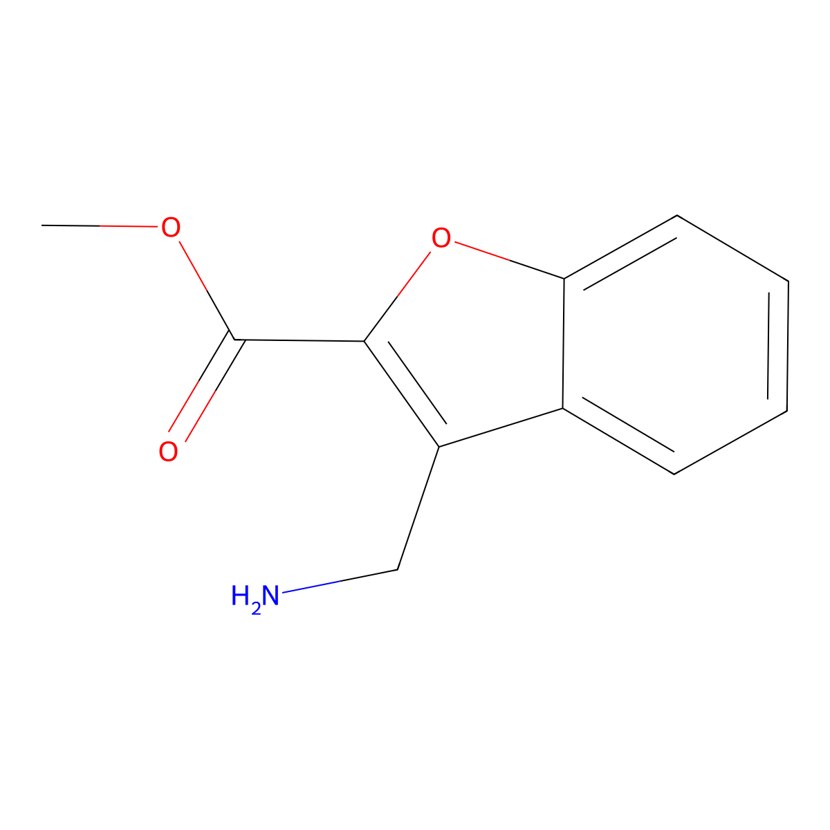 Methyl 3-(aminomethyl)-1-benzofuran-2-carboxylate molecular structure, CAS 2091731-41-6