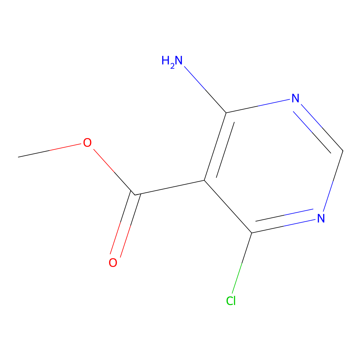 Methyl 4-amino-6-chloropyrimidine-5-carboxylate molecular structure, CAS 2091735-99-6
