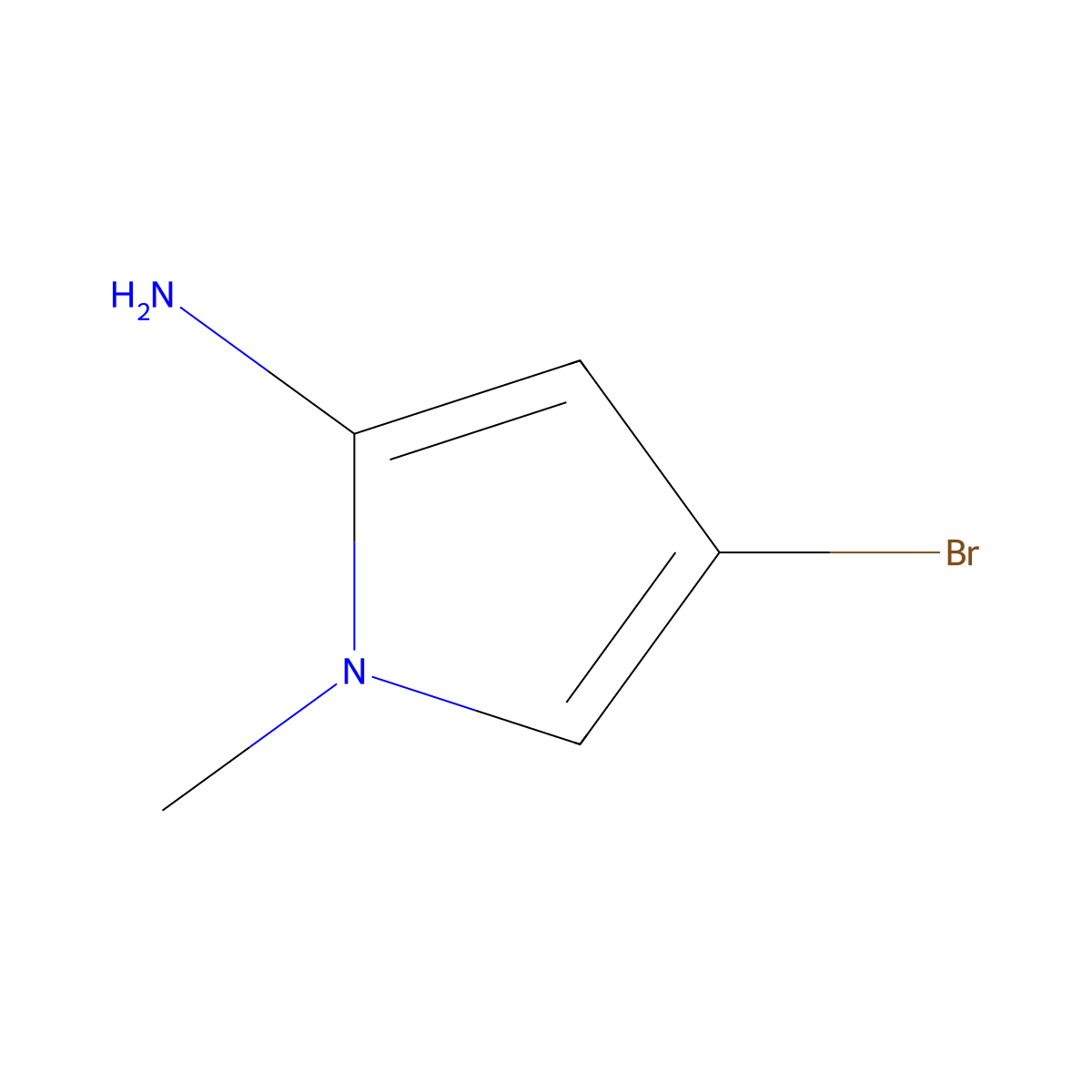 4-bromo-1-methyl-1H-pyrrol-2-amine molecular structure, CAS 2091736-24-0