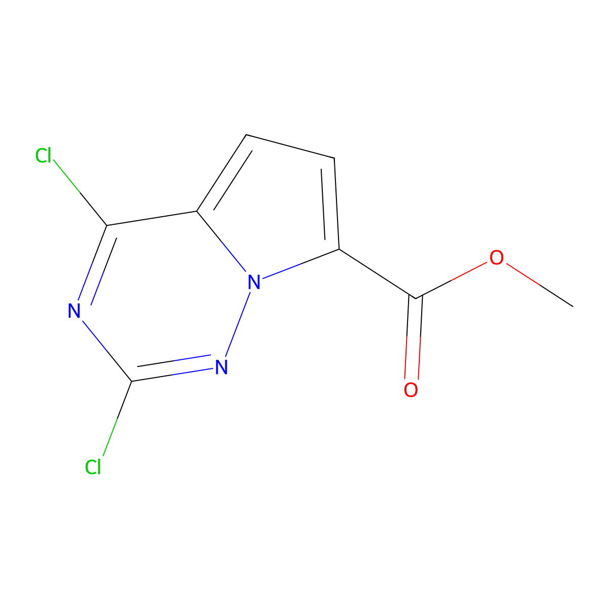 Methyl 2,4-dichloropyrrolo[2,1-f][1,2,4]triazine-7-carboxylate molecular structure, CAS 2091737-22-1