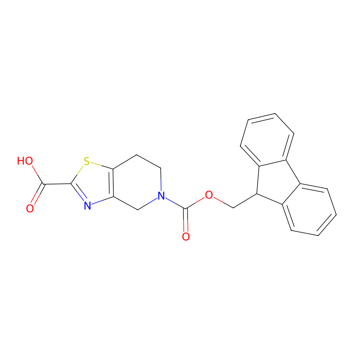 5-{[(9H-fluoren-9-yl)methoxy]carbonyl}-4H,5H,6H,7H-[1,3]thiazolo[4,5-c]pyridine-2-carboxylic acid molecular structure, CAS 2091737-71-0