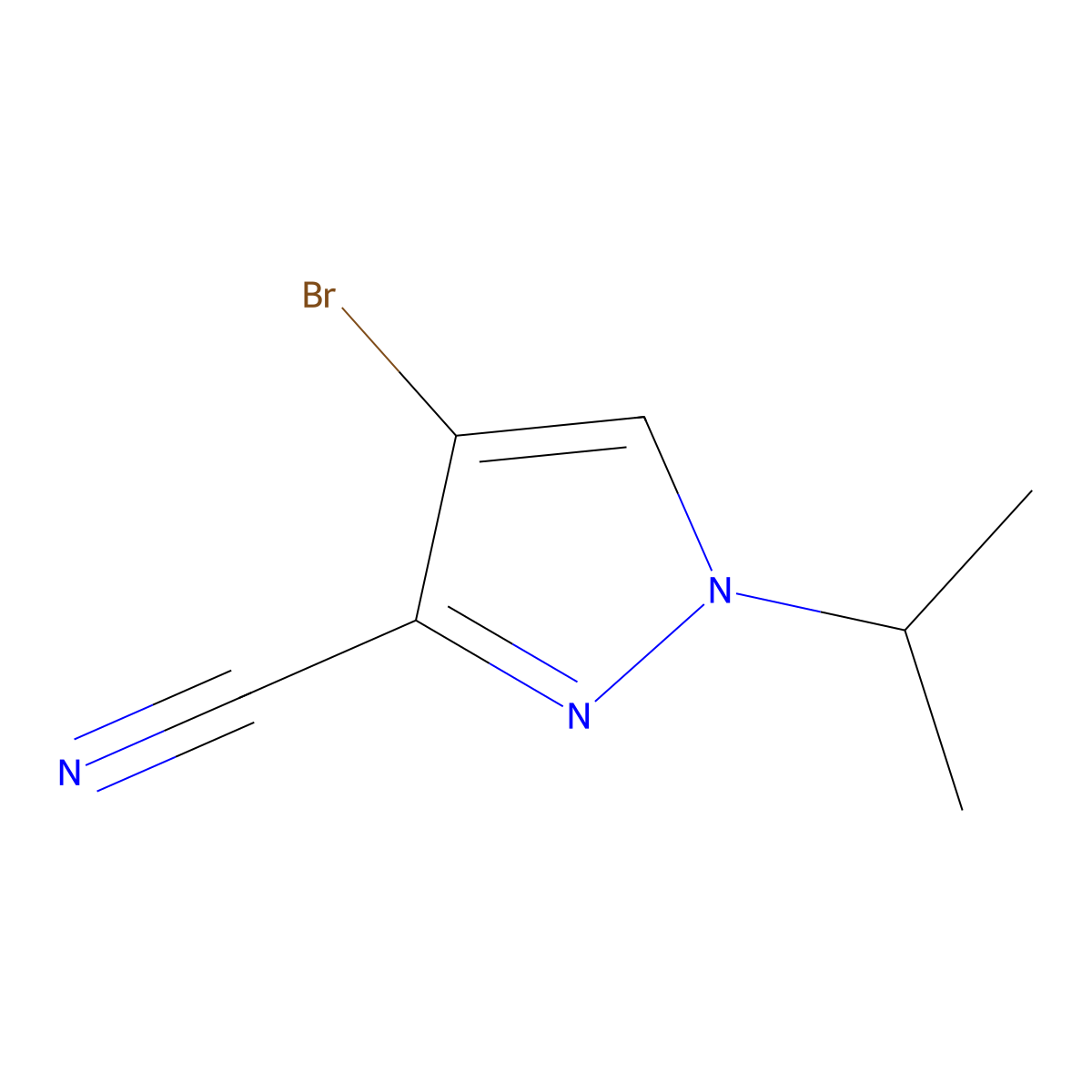 4-Bromo-1-isopropyl-1H-pyrazole-3-carbonitrile molecular structure, CAS 2091741-05-6
