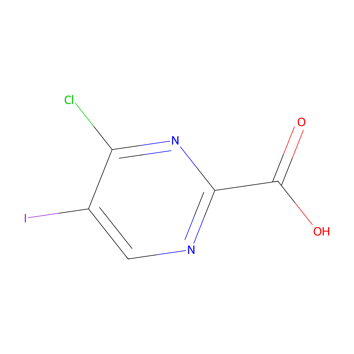 4-Chloro-5-iodopyrimidine-2-carboxylic acid molecular structure, CAS 2091743-12-1