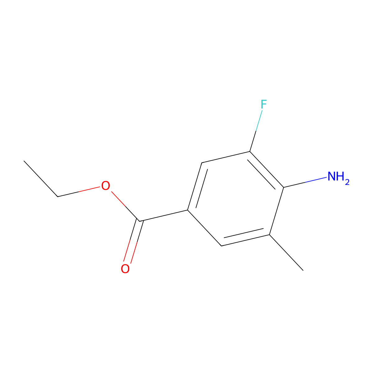Ethyl 4-amino-3-fluoro-5-methylbenzoate molecular structure, CAS 2091745-11-6