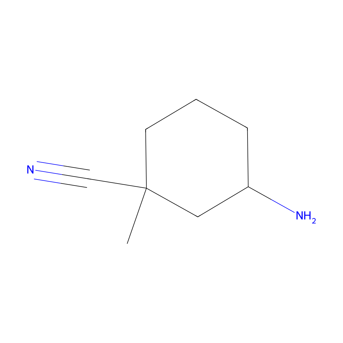 3-Amino-1-methylcyclohexane-1-carbonitrile molecular structure, CAS 2091747-02-1