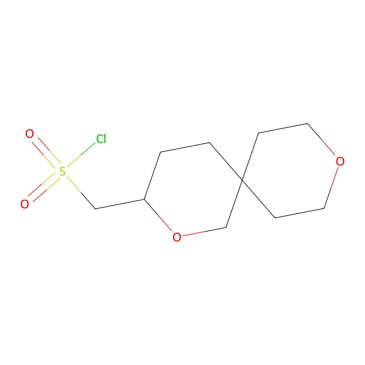{2,9-Dioxaspiro[5.5]undecan-3-yl}methanesulfonyl chloride molecular structure, CAS 2091749-03-8