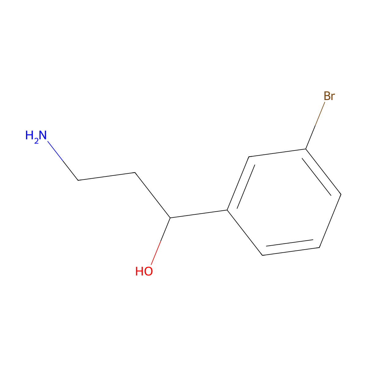 (1R)-3-amino-1-(3-bromophenyl)propan-1-ol molecular structure, CAS 2091758-35-7