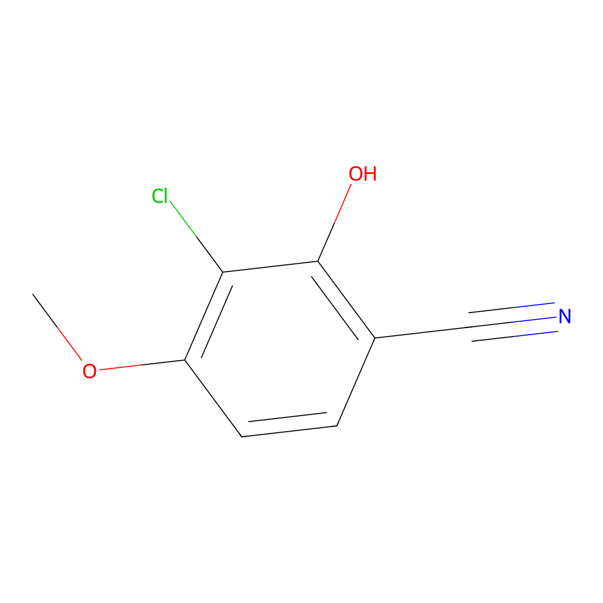 3-Chloro-2-hydroxy-4-methoxybenzonitrile molecular structure, CAS 2091759-27-0