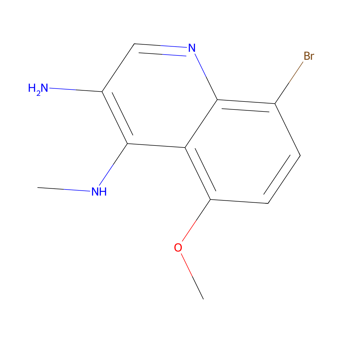 8-Bromo-5-methoxy-N4-methylquinoline-3,4-diamine molecular structure, CAS 2091762-65-9