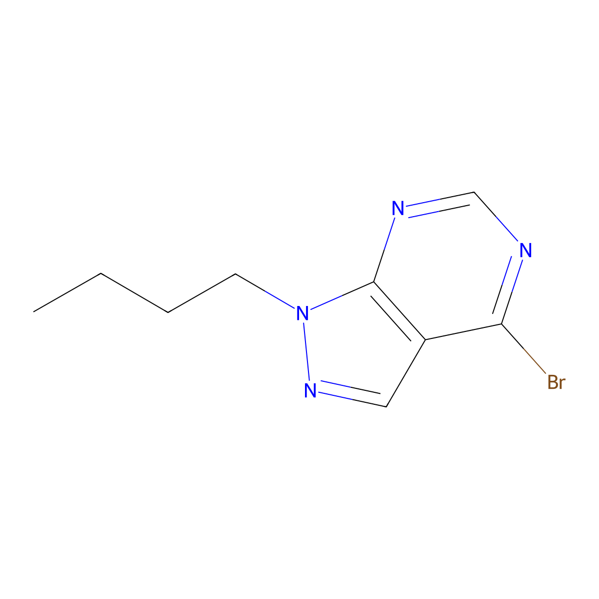 4-Bromo-1-butyl-1H-pyrazolo[3,4-d]pyrimidine molecular structure, CAS 2091762-92-2