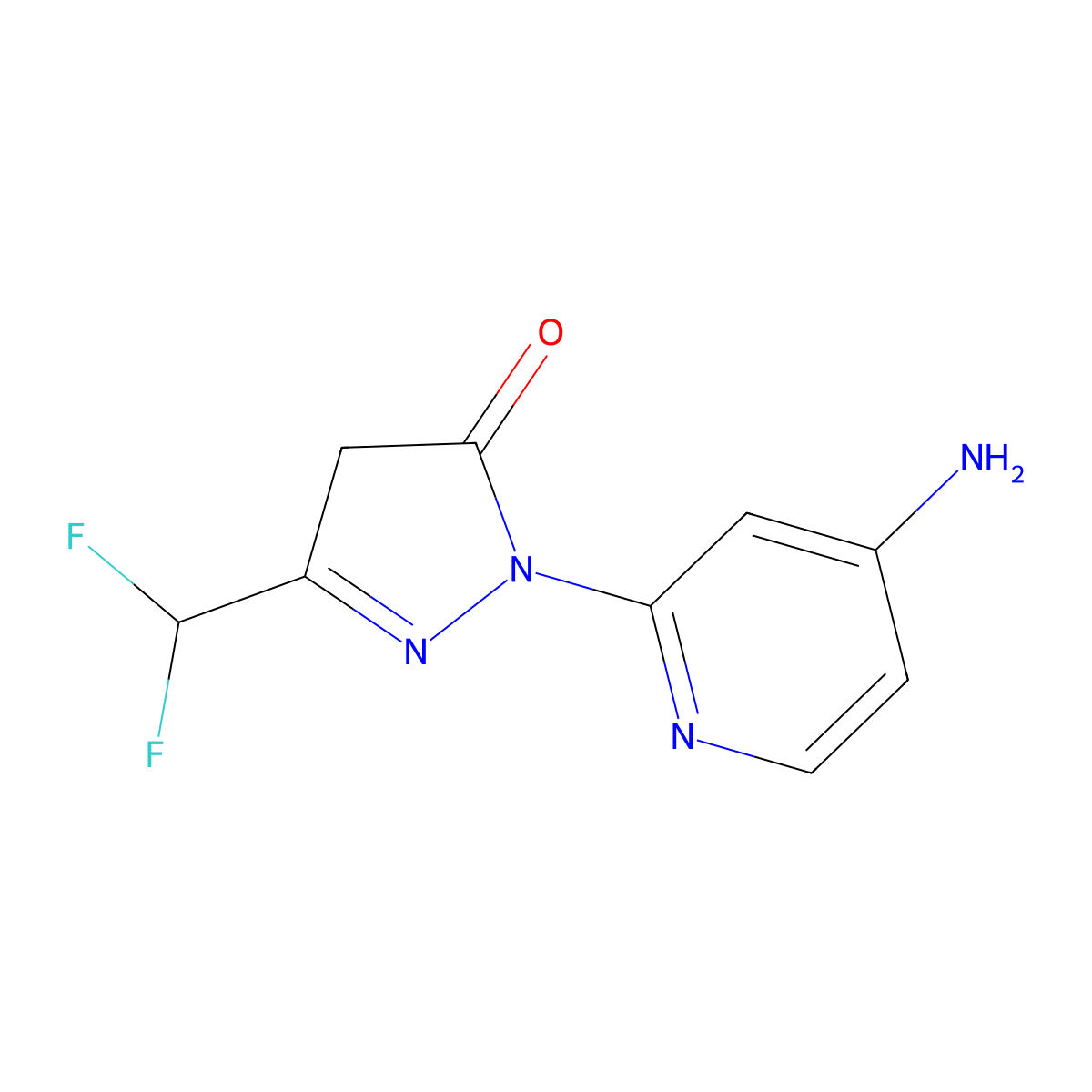1-(4-Aminopyridin-2-yl)-3-(difluoromethyl)-4,5-dihydro-1H-pyrazol-5-one molecular structure, CAS 2091763-11-8
