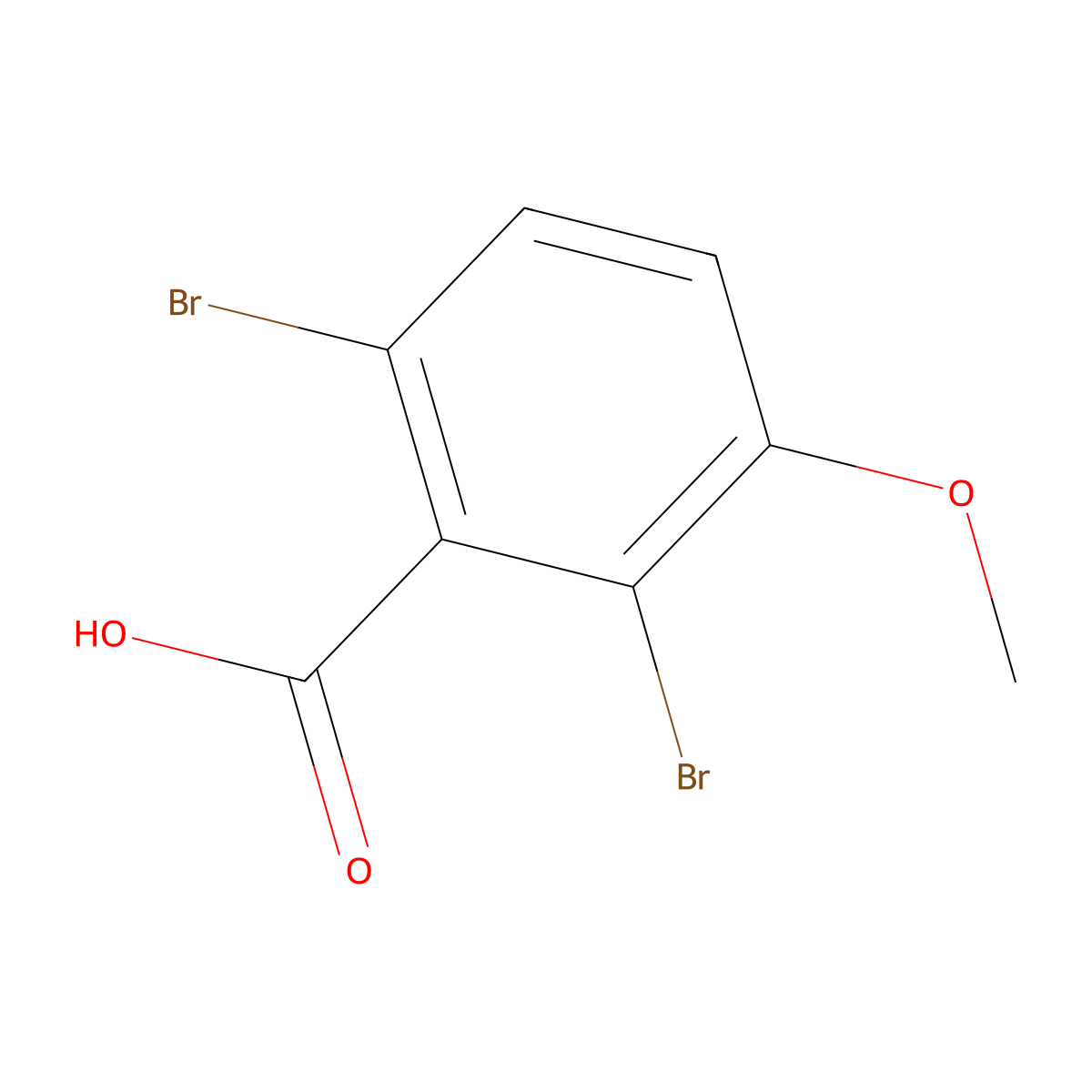 2,6-Dibromo-3-methoxybenzoic acid molecular structure, CAS 2091763-16-3