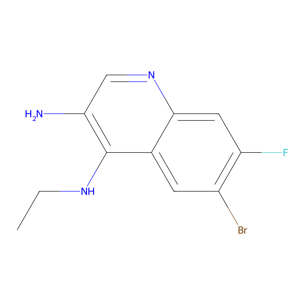 6-Bromo-N4-ethyl-7-fluoroquinoline-3,4-diamine molecular structure, CAS 2091763-51-6
