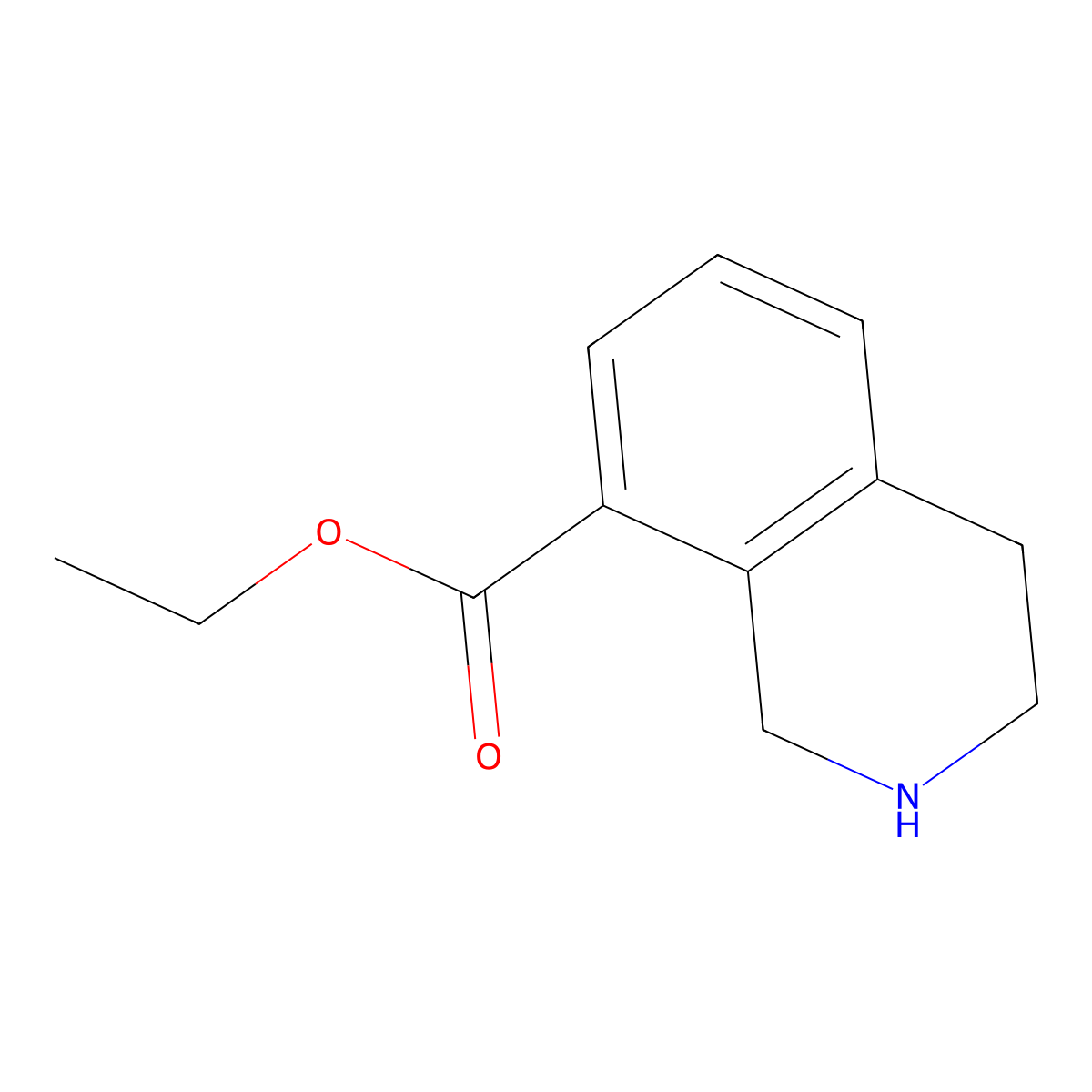 Ethyl 1,2,3,4-tetrahydroisoquinoline-8-carboxylate molecular structure, CAS 2091763-67-4
