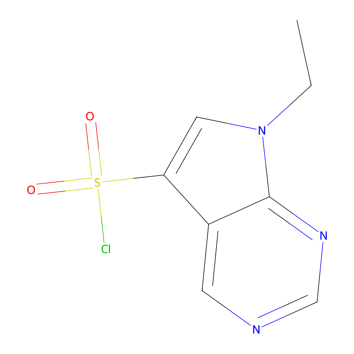 7-Ethyl-7H-pyrrolo[2,3-d]pyrimidine-5-sulfonyl chloride molecular structure, CAS 2091763-87-8