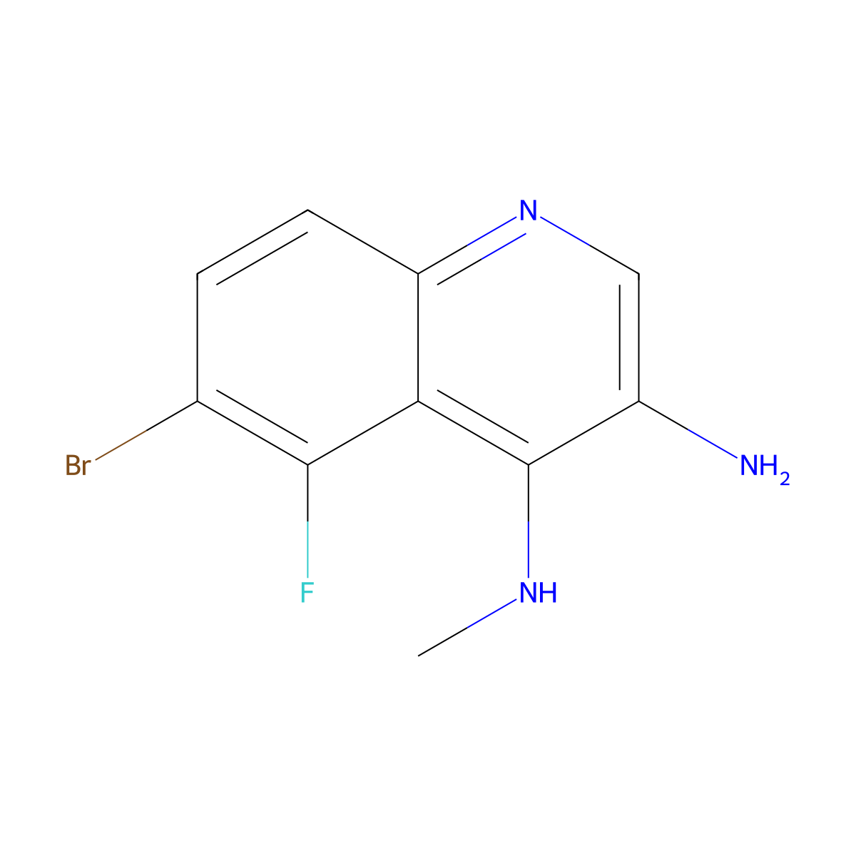 6-Bromo-5-fluoro-N4-methylquinoline-3,4-diamine molecular structure, CAS 2091764-65-5