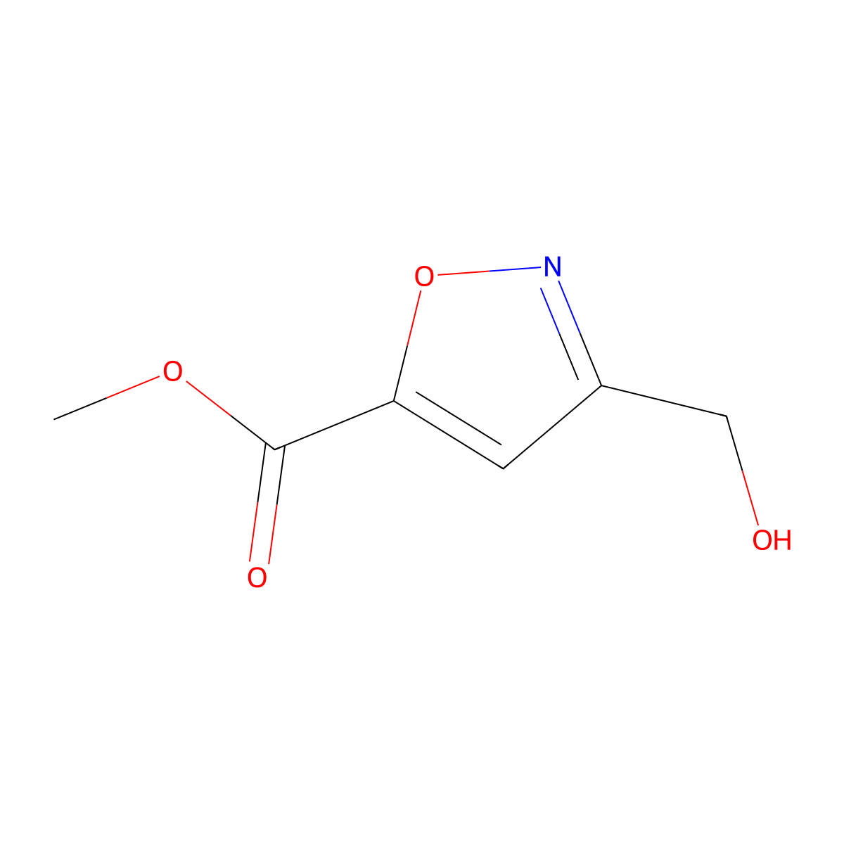 Methyl 3-(hydroxymethyl)-1,2-oxazole-5-carboxylate molecular structure, CAS 2091765-08-9