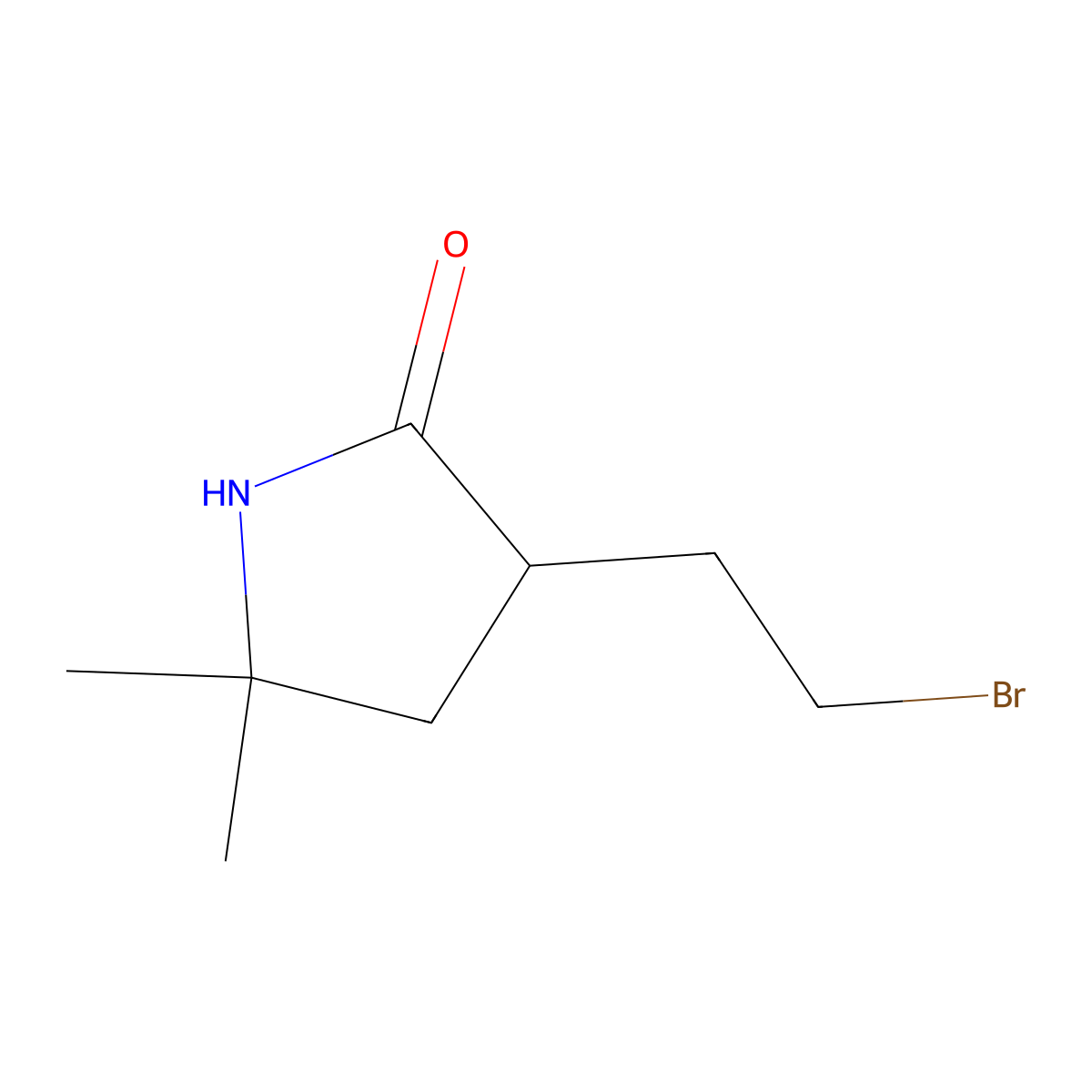 3-(2-Bromoethyl)-5,5-dimethylpyrrolidin-2-one molecular structure, CAS 2091769-85-4