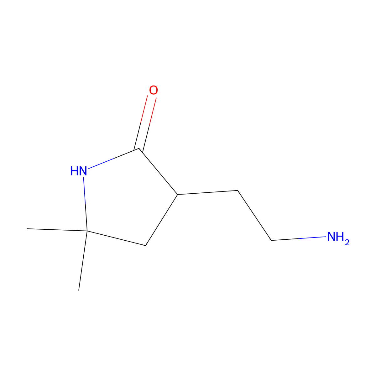 3-(2-Aminoethyl)-5,5-dimethylpyrrolidin-2-one molecular structure, CAS 2091769-88-7