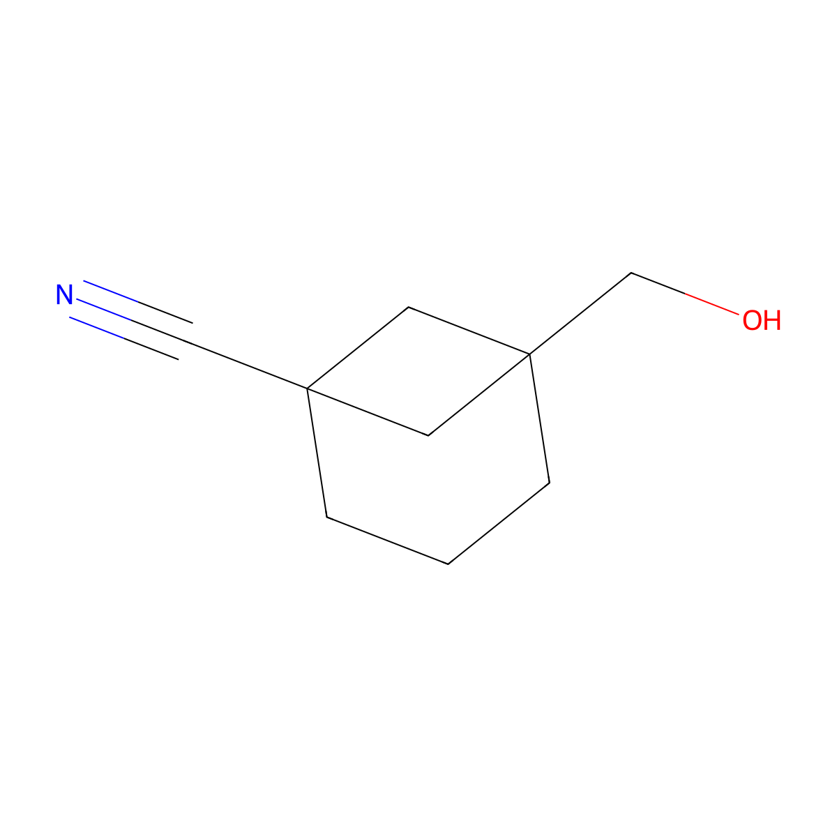 5-(Hydroxymethyl)bicyclo[3.1.1]heptane-1-carbonitrile molecular structure, CAS 2091771-49-0
