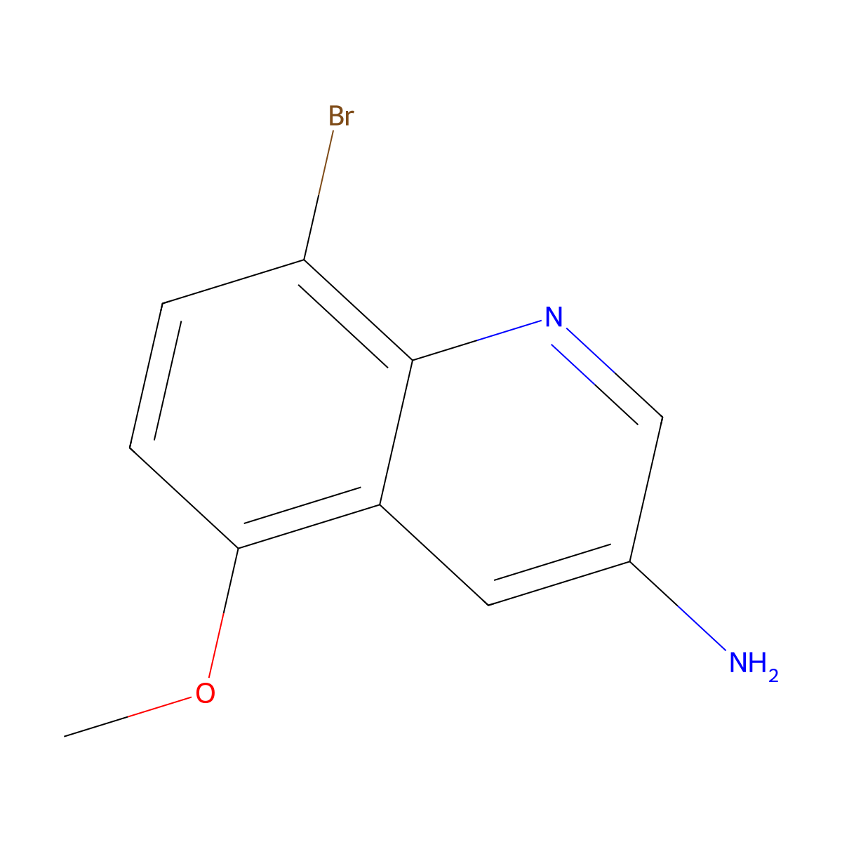 8-Bromo-5-methoxyquinolin-3-amine molecular structure, CAS 2091772-77-7