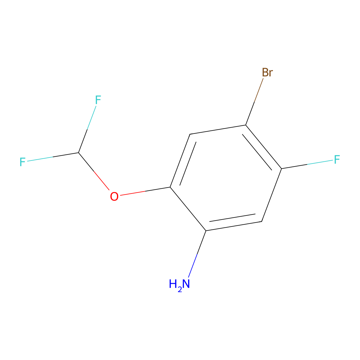 4-Bromo-2-(difluoromethoxy)-5-fluoroaniline molecular structure, CAS 2091773-00-9