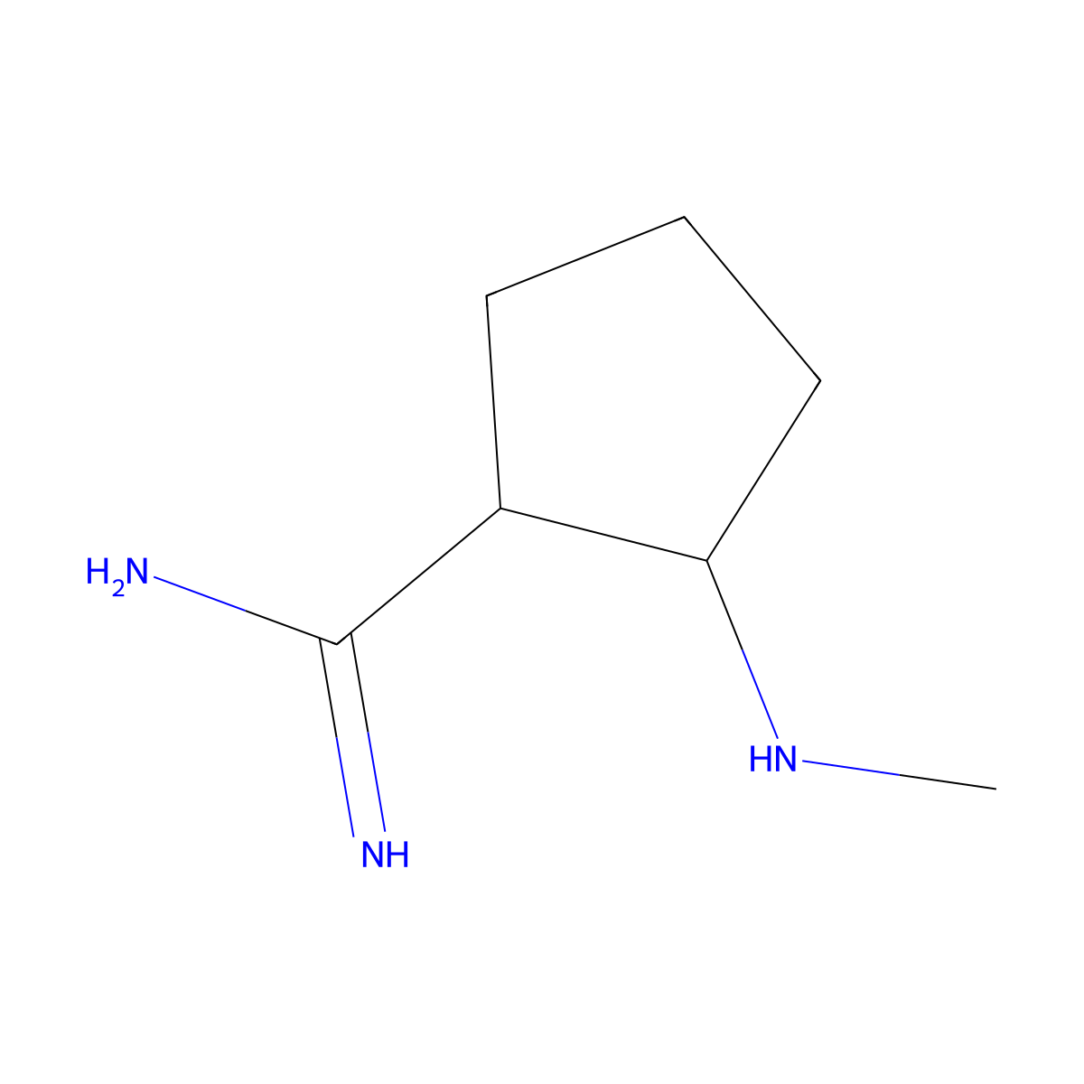 2-(Methylamino)cyclopentane-1-carboximidamide molecular structure, CAS 2091773-56-5