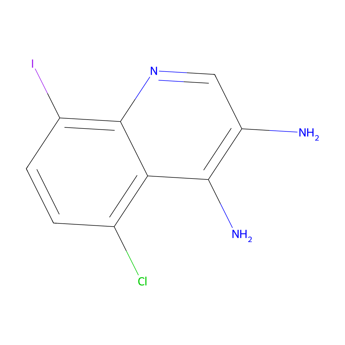 5-Chloro-8-iodoquinoline-3,4-diamine molecular structure, CAS 2091774-19-3