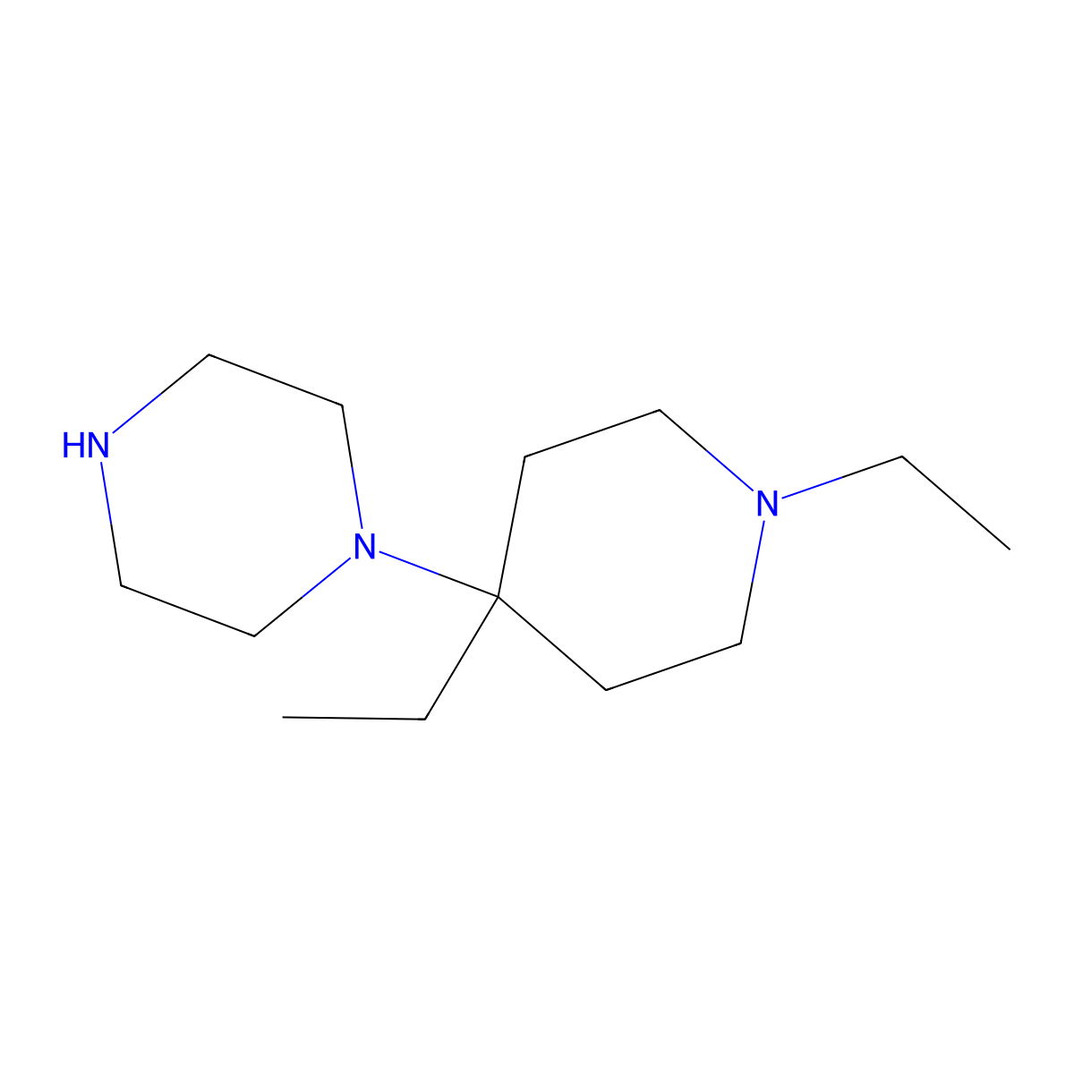 1-(1,4-Diethylpiperidin-4-yl)piperazine molecular structure, CAS 2091774-30-8