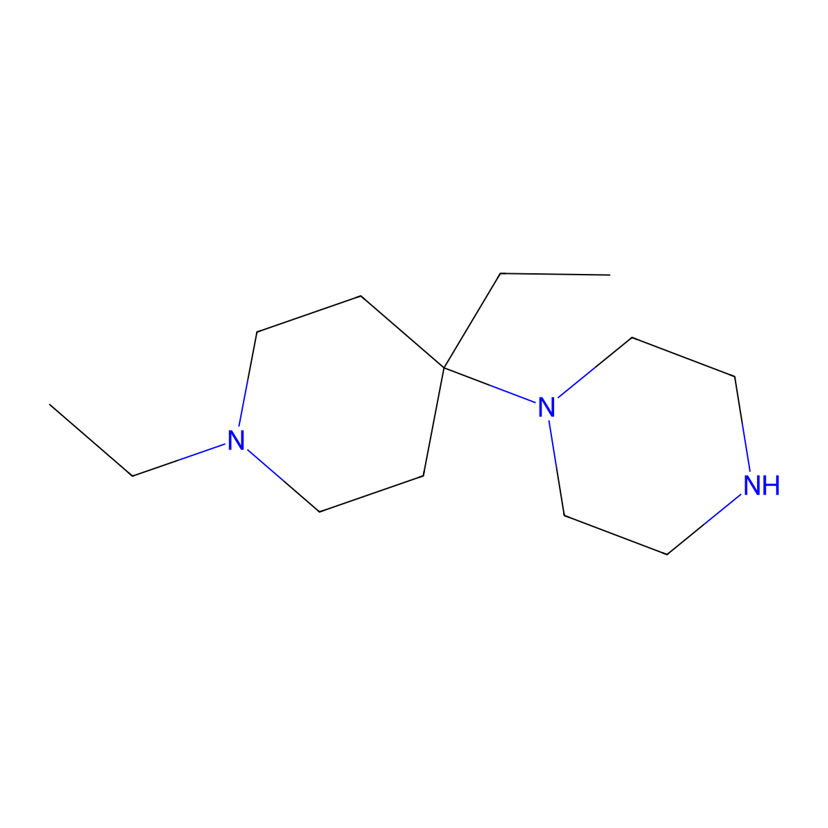 1-(1,4-Diethylpiperidin-4-yl)piperazine molecular structure, CAS 2091774-30-8