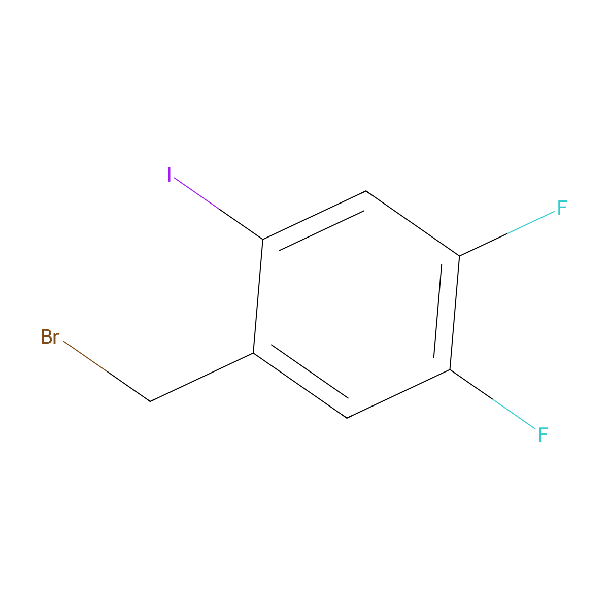 1-(Bromomethyl)-4,5-difluoro-2-iodobenzene molecular structure, CAS 2091774-57-9