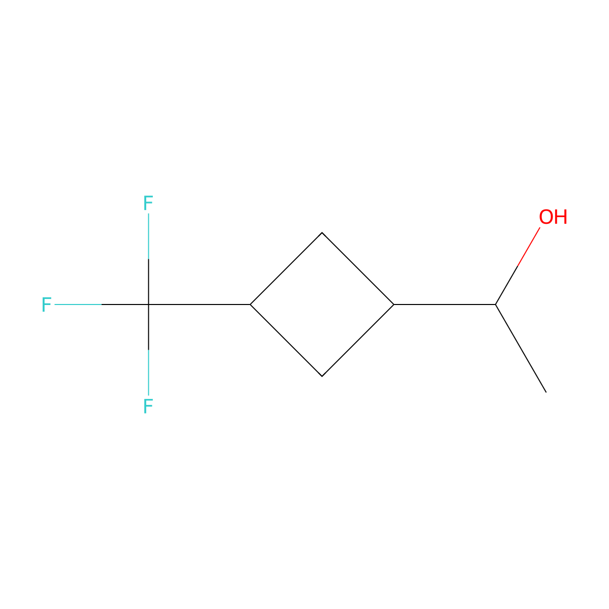 1-[3-(Trifluoromethyl)cyclobutyl]ethan-1-ol molecular structure, CAS 2091774-79-5
