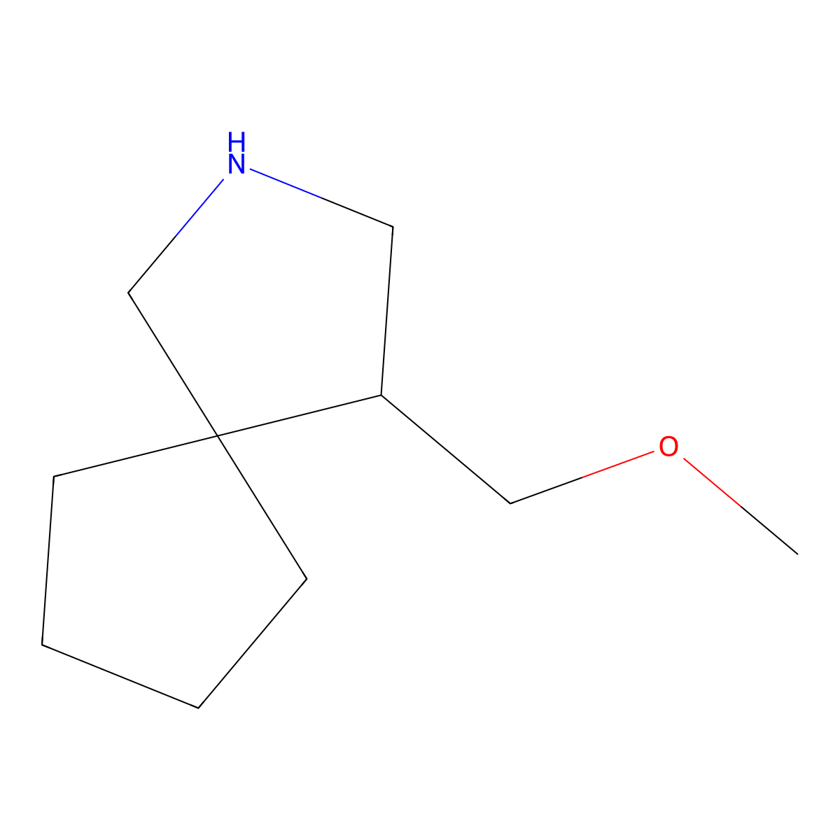 4-(Methoxymethyl)-2-azaspiro[4.4]nonane molecular structure, CAS 2091775-15-2