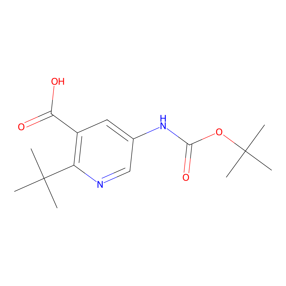 5-{[(Tert-butoxy)carbonyl]amino}-2-tert-butylpyridine-3-carboxylic acid molecular structure, CAS 2091775-30-1