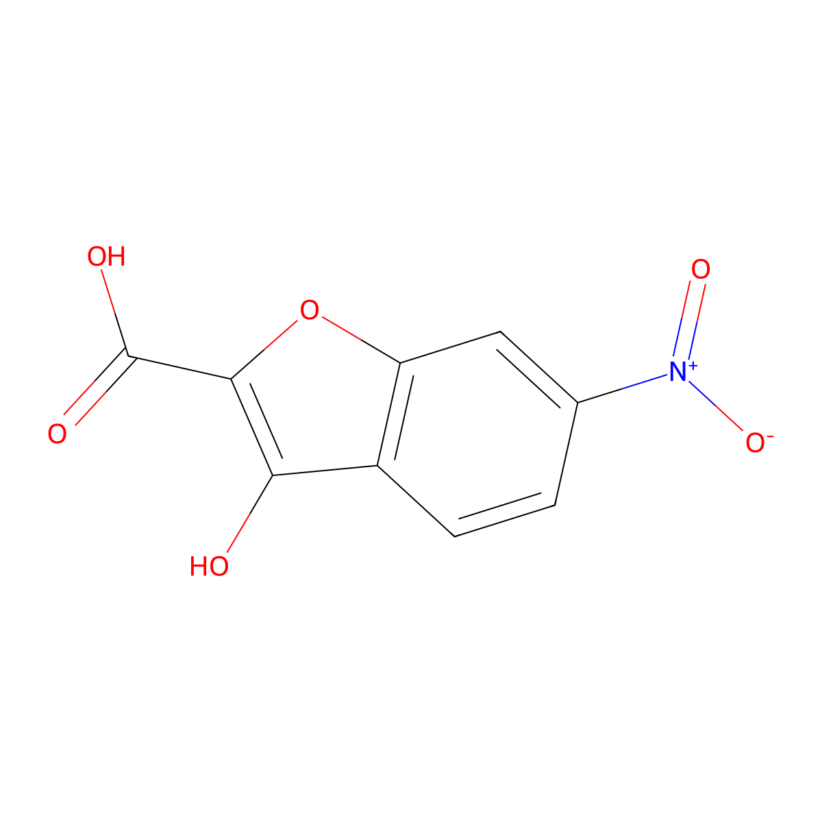 3-Hydroxy-6-nitro-1-benzofuran-2-carboxylic acid molecular structure, CAS 2091777-12-5