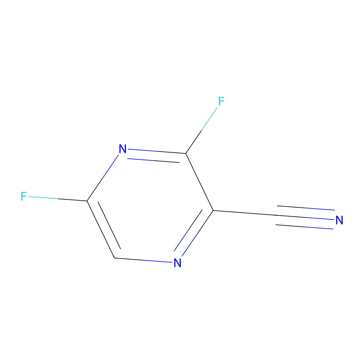 3,5-Difluoropyrazine-2-carbonitrile molecular structure, CAS 2091782-61-3