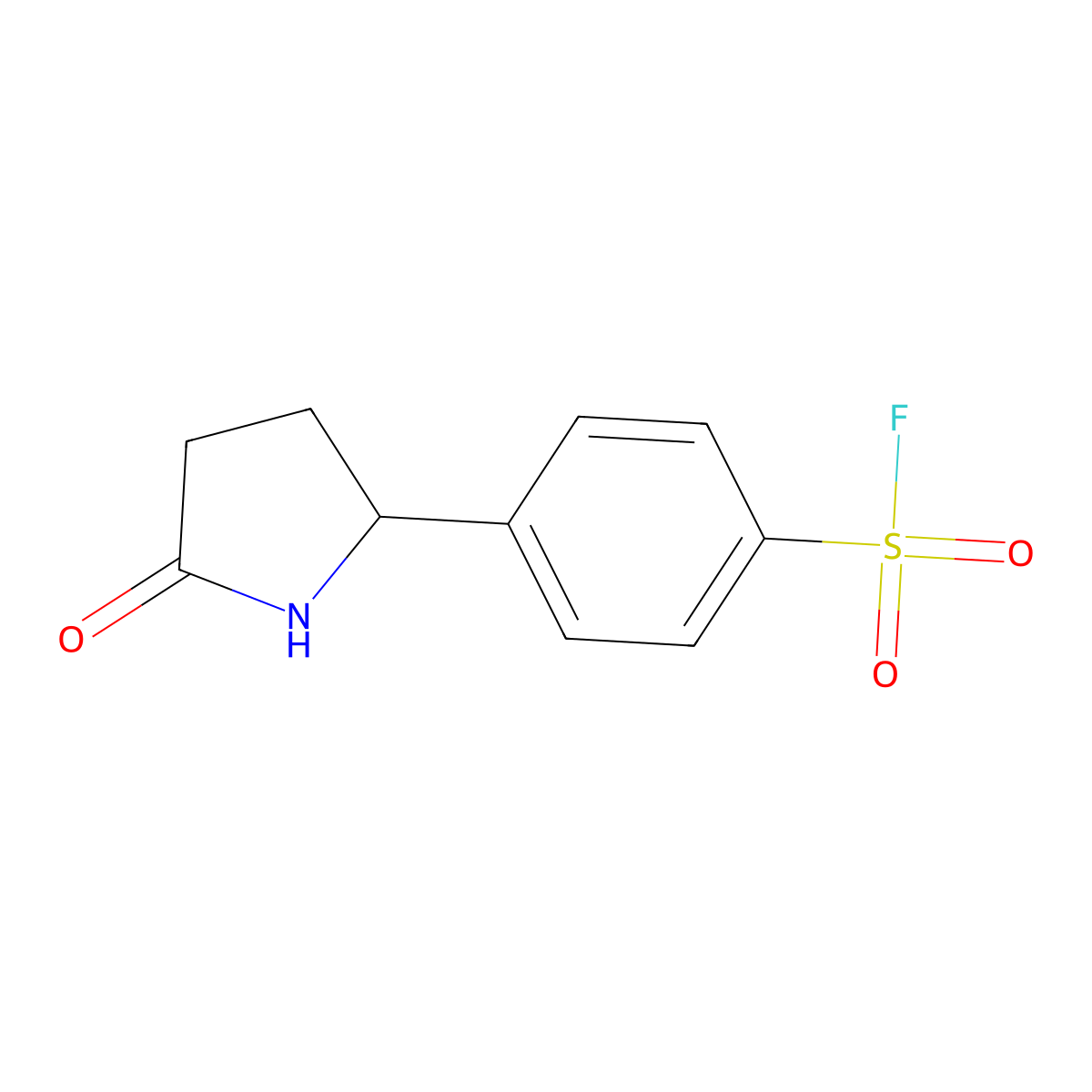 4-(5-Oxopyrrolidin-2-yl)benzene-1-sulfonyl fluoride molecular structure, CAS 2091784-08-4